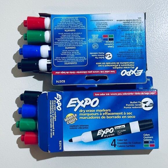 Expo Dry Erase Markers 8-count Bullet Tip Low Odor Ink Intense Colors - Picture 2 of 4